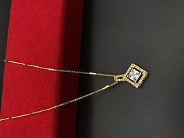 Elegant Gold Plated American Diamond Pendal Neklace Chain For Women-thumb1