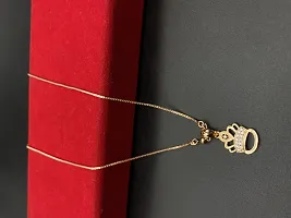 Elegant Gold Plated American Diamond Pendal Neklace Chain For Women-thumb1