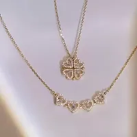 Fancy Golden Alloy Chain with Pendant For Women-thumb2