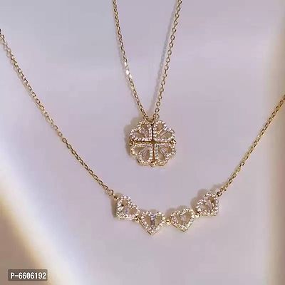 Fancy Golden Alloy Chain with Pendant For Women-thumb3