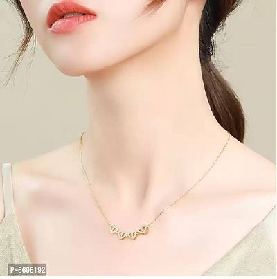 Fancy Golden Alloy Chain with Pendant For Women-thumb2