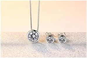 Silver Alloy Necklace Ring And Earrings Combo For Women-thumb1
