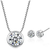 Silver Alloy Necklace Ring And Earrings Combo For Women-thumb3