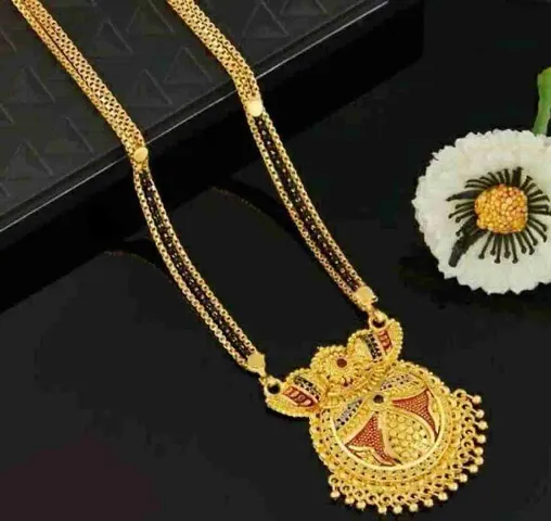 Traditional Plated 30 Inch long and 18 Inch short Daily Wear Mangalsutra for Women and Girls