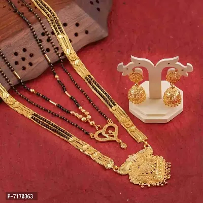 Traditional Gold Plated 30 Inch long and 18 Inch short Daily Wear Mangalsutra for Women and Girls