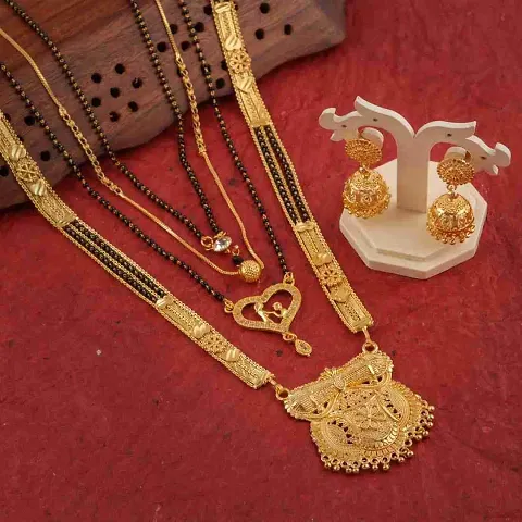 Traditional Gold Plated Brass Magalsutra Set