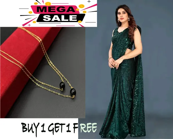 fancy necklace chain with free saree special for women and girls