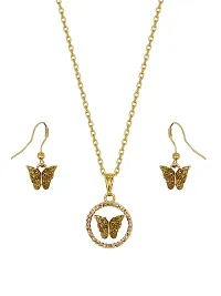 Shimmering Alloy Butterfly Design Jewellery Set For Women And Girls- Set Of 2-thumb4