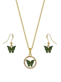 Shimmering Alloy Butterfly Design Jewellery Set For Women And Girls- Set Of 2-thumb4