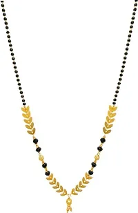 One Gram Gold Plated Combo of 4 Mangalsutra Necklace Pendant Tanmaniya Black Bead Chain For Woman and Girls Brass, Alloy Mangalsutra-thumb2