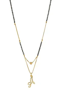 ldquo;Ardquo; Letter American Diamond Gold Plated Mangalsutra-thumb3