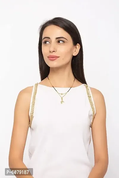 ldquo;Ardquo; Letter American Diamond Gold Plated Mangalsutra-thumb3