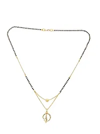 ldquo;Drdquo; Letter American Diamond Gold Plated Mangalsutra-thumb2