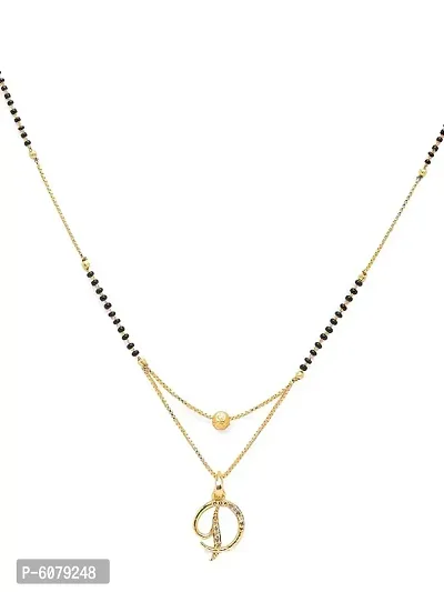 ldquo;Drdquo; Letter American Diamond Gold Plated Mangalsutra-thumb4