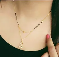 MGSV ldquo;Srdquo; Letter Mangalsutra American Diamond Jewellery Gold Plated Stylish Design-thumb2