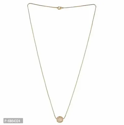 Jewellery tanmaniya Necklace American Diamond Golden chain For Women and Girls Brass Chain