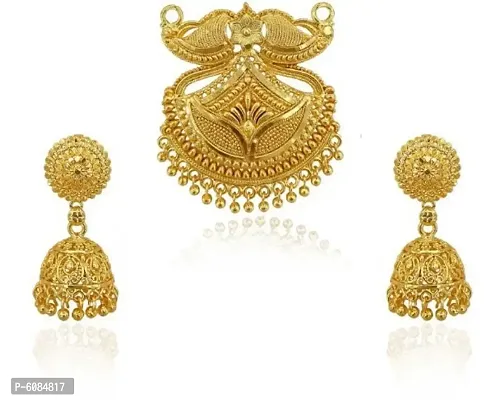 Golden Alloy Jewellery Sets For Women-thumb2