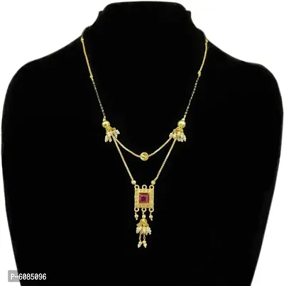 Jewellery Hand Meena Short TanmaniyaNecklace Chain For Women and Girls Brass Mangalsutra
