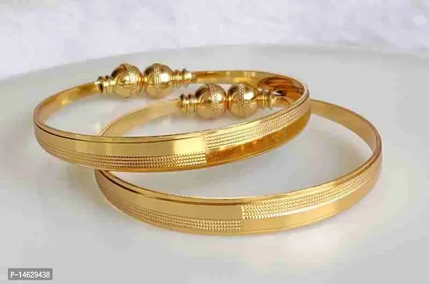 Gold Plated Self Design Adjustable Front Open Kada/Bangles For Women  Girls-thumb3