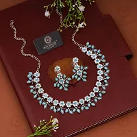 Turquoise Crystal Necklace Jewellery Set with Earrings for Womens-thumb2