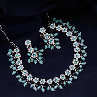 Turquoise Crystal Necklace Jewellery Set with Earrings for Womens-thumb3