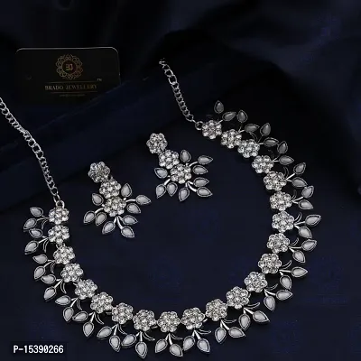 Crystal Necklace Jewellery Set with Earrings for Womens-thumb2