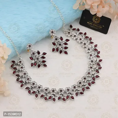 Amazing Maroon Necklace With Earrings For Womens