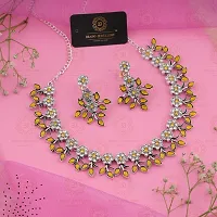 Traditional Yellow Necklace With Earrings For Womens-thumb1