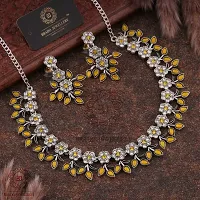 Traditional Yellow Necklace With Earrings For Womens-thumb2