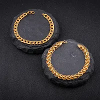 Traditional Gold Plated Hand Bracelet For Men's-thumb1