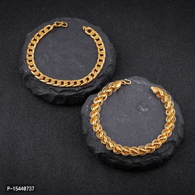 Traditional Gold Plated Hand Bracelet For Men's-thumb2