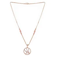 Rose Gold Pendant Chain With Earrings-thumb1