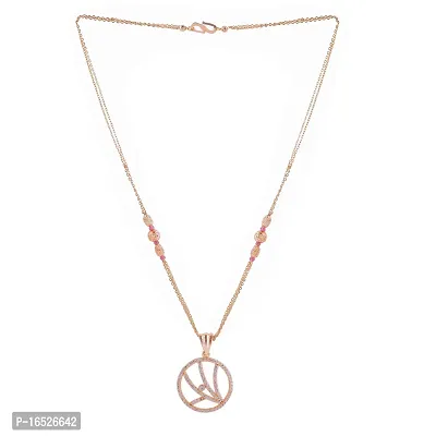 Rose Gold Pendant Chain With Earrings-thumb2