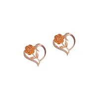 ROSE DOLD DIMOND PANDANT AND EARRINGS-thumb3