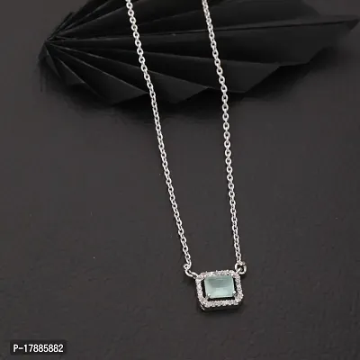 Beautifull Green American Diamond Fancy Pendant Chain For Womens-thumb0