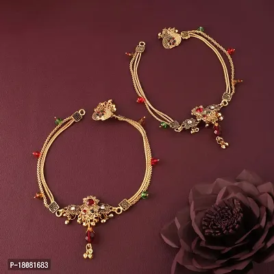 Attractive And Unique Gold Plated Anklet For Womens-thumb0