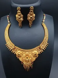 GOLD NECKLACE WITH EARRINGS FOR WOMENS-thumb1