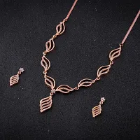 ROSE GOLD NECKLACE WITH EARRINGS FOR WOMENS-thumb2