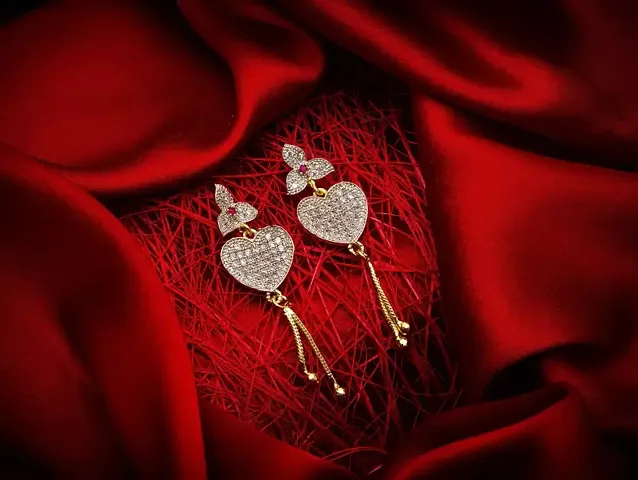 Latest Design Stylish Trendy Plated Diamond Alloy Earring Set