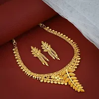 Gold Choker Necklace Set For Women  Girls-thumb1