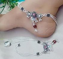 latest antique Silver Plated Anklets (Payal) For Womens-thumb1