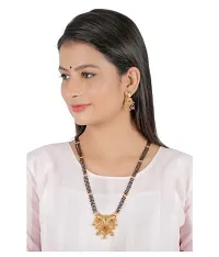 Golden Brass Mangalsutra With Earrings For Women-thumb2