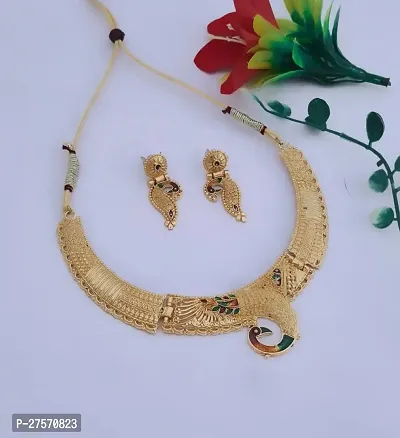 Alloy Golden Designer Necklaces Set For Womens