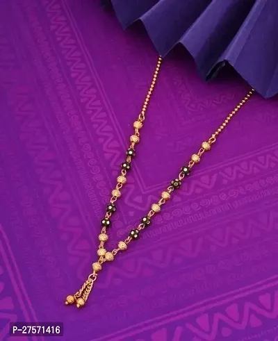 Shimmering Alluring Gold Plated Brass Mangalsutra For Women