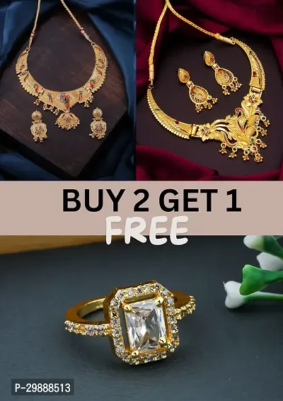 Stylish Necklace Set with Ring For Women And Girls