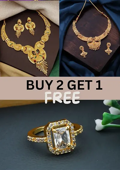 Elegant Jewellery Set with Diamond Ring Combo