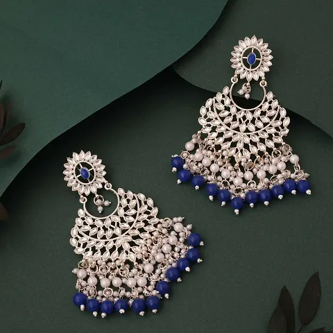 Plated Traditional Meenakari Pearl Earrings for Women And Girls