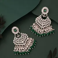 Silver Plated Traditional Meenakari Pearl Earrings for Women And Girls-thumb1