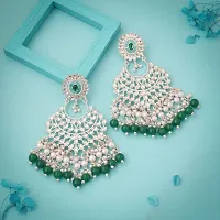 Silver Plated Traditional Meenakari Pearl Earrings for Women And Girls-thumb2