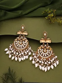 Silver-Plated Kundan Beads Earrings Combo For Women/Girls-thumb2